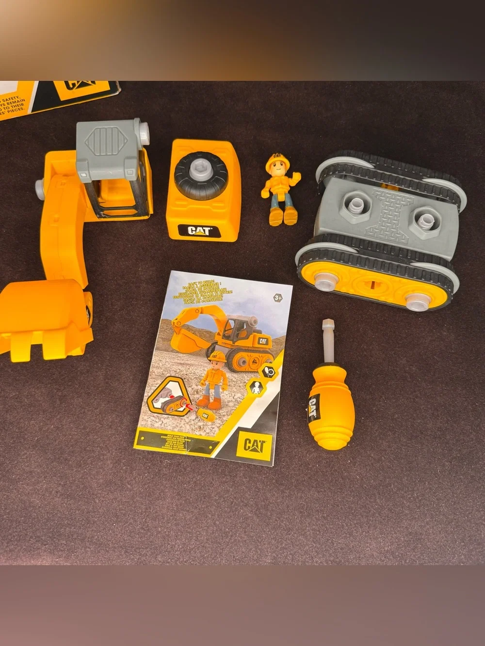 CAT Junior Crew Build-Your-Own Excavator take-apart STEM toy.